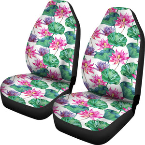 Pink Lotus Waterlily Pattern Universal Fit Car Seat Covers