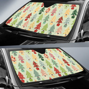 Christmas Tree Pattern Backgroind Car Sun Shade
