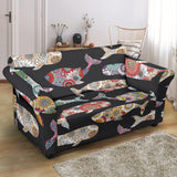 Whale Flower Tribal Pattern Loveseat Couch Slipcover