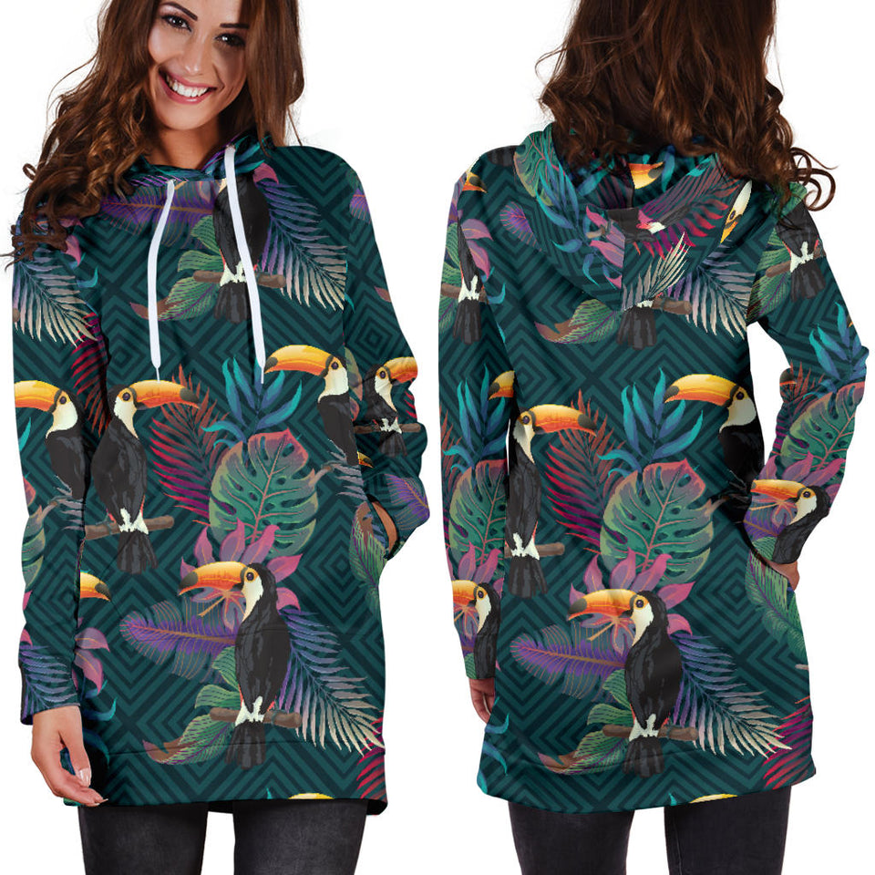 Toucan Pattern Women Hoodie Dress