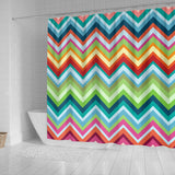 Rainbow Zigzag Chavron Pattern Shower Curtain Fulfilled In US