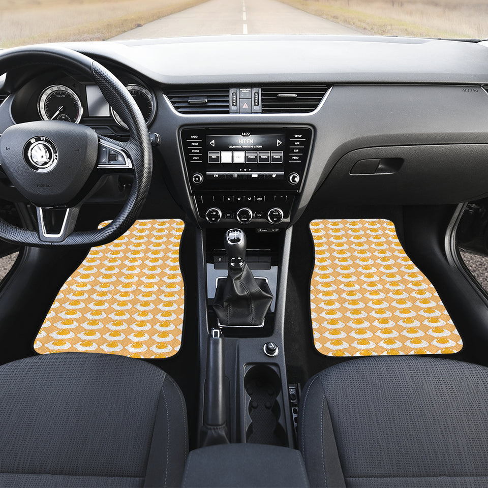 Fried Eggs Pattern Print Design 04 Front Car Mats