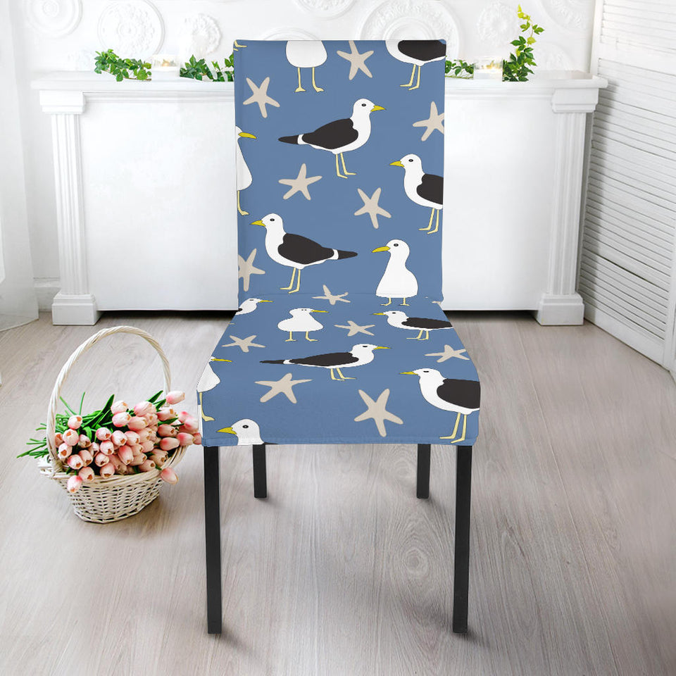 Seagull Pattern Print Design 01 Dining Chair Slipcover