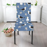 Seagull Pattern Print Design 01 Dining Chair Slipcover