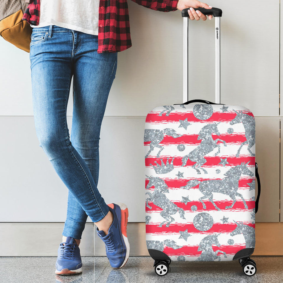 Unicorn Silver Pattern Luggage Covers