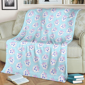Yorkshire Terrier Pattern Print Design 01 Premium Blanket