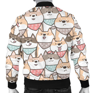 Shiba Inu Pattern Men Bomber Jacket