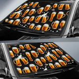 Beer Pattern Background Car Sun Shade