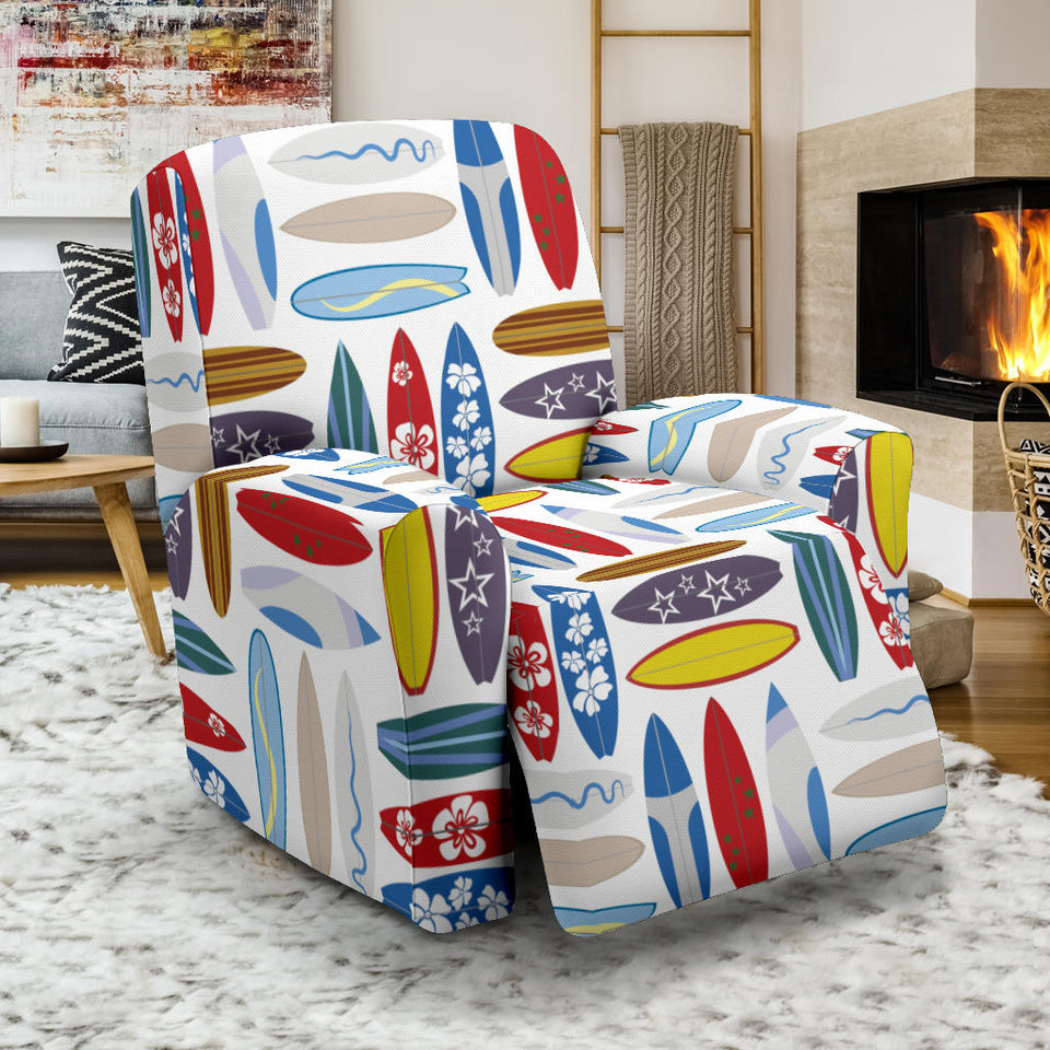 Surfboard Pattern Print Design 02 Recliner Chair Slipcover