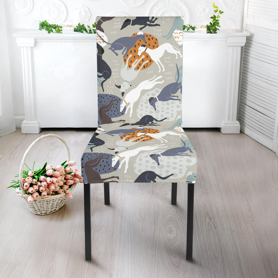 Greyhound Pattern Print Design 04 Dining Chair Slipcover
