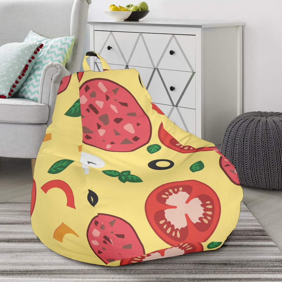 Pizza Tomato Salami Texture Pattern Bean Bag Cover