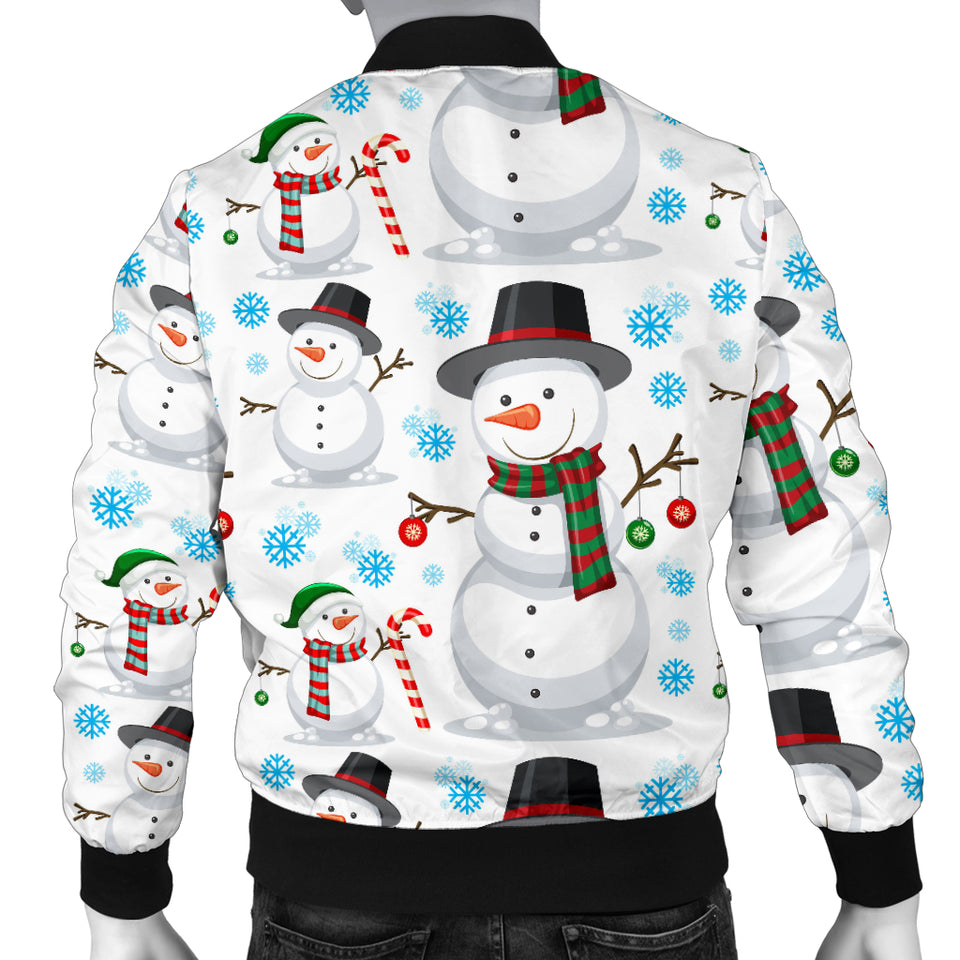 Snowman Pattern Background Men Bomber Jacket