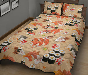 Sushi Pattern Quilt Bed Set