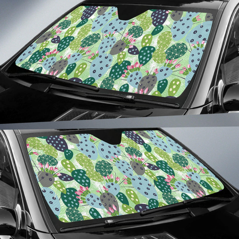 Cactus Pattern Background Car Sun Shade