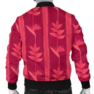 Heliconia Pink Pattern Men Bomber Jacket