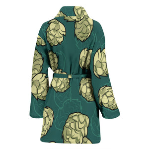Hop Pattern Background Women Bathrobe