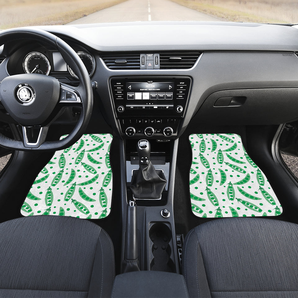 Green Peas Pattern Print Design 01 Front and Back Car Mats