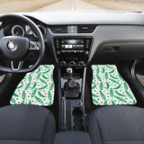 Green Peas Pattern Print Design 01 Front and Back Car Mats