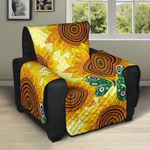 Sunflower Butterfly Pattern Recliner Cover Protector