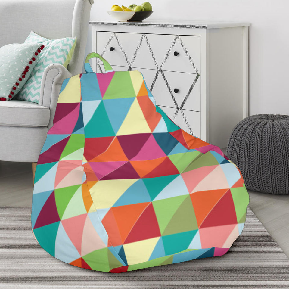 Rainbow Geometric Pattern Bean Bag Cover