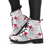 Cute Snowman Pattern Leather Boots