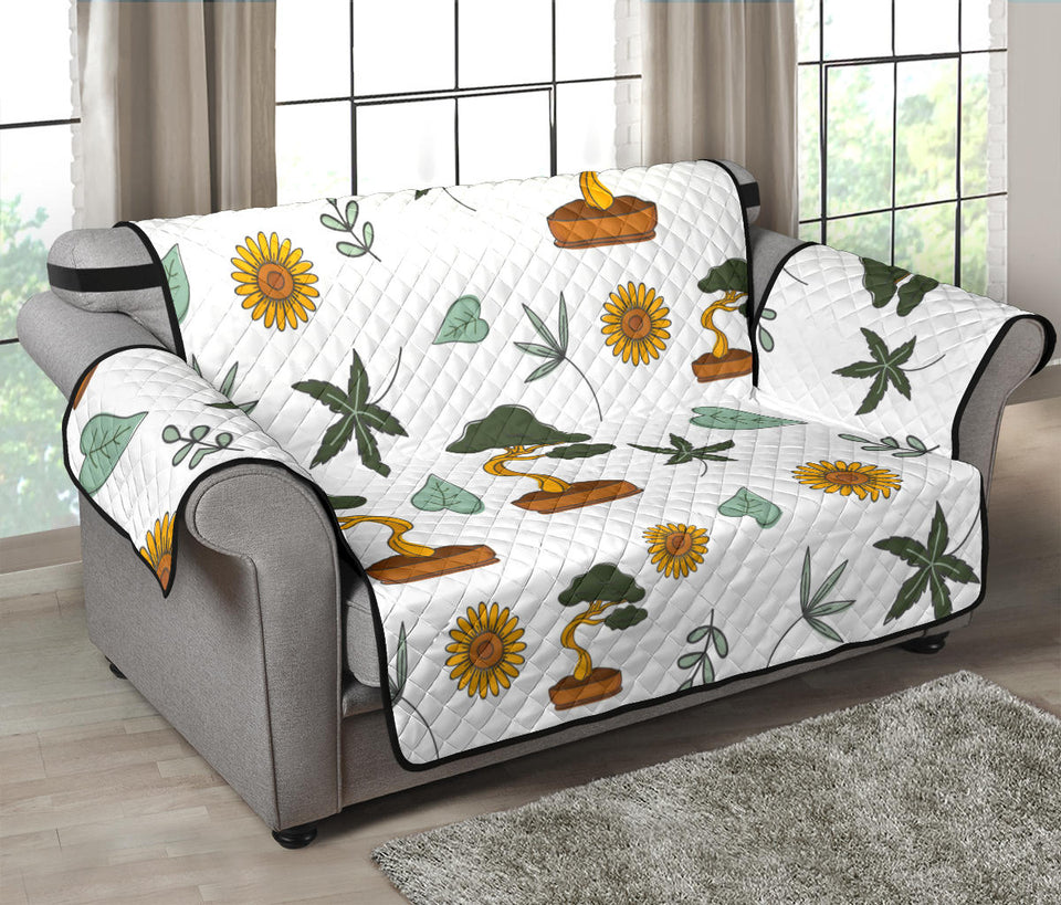 Bonsai Leaves Flower Pattern Loveseat Couch Cover Protector