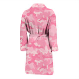 Pink Camo Camouflage Pattern Men Bathrobe