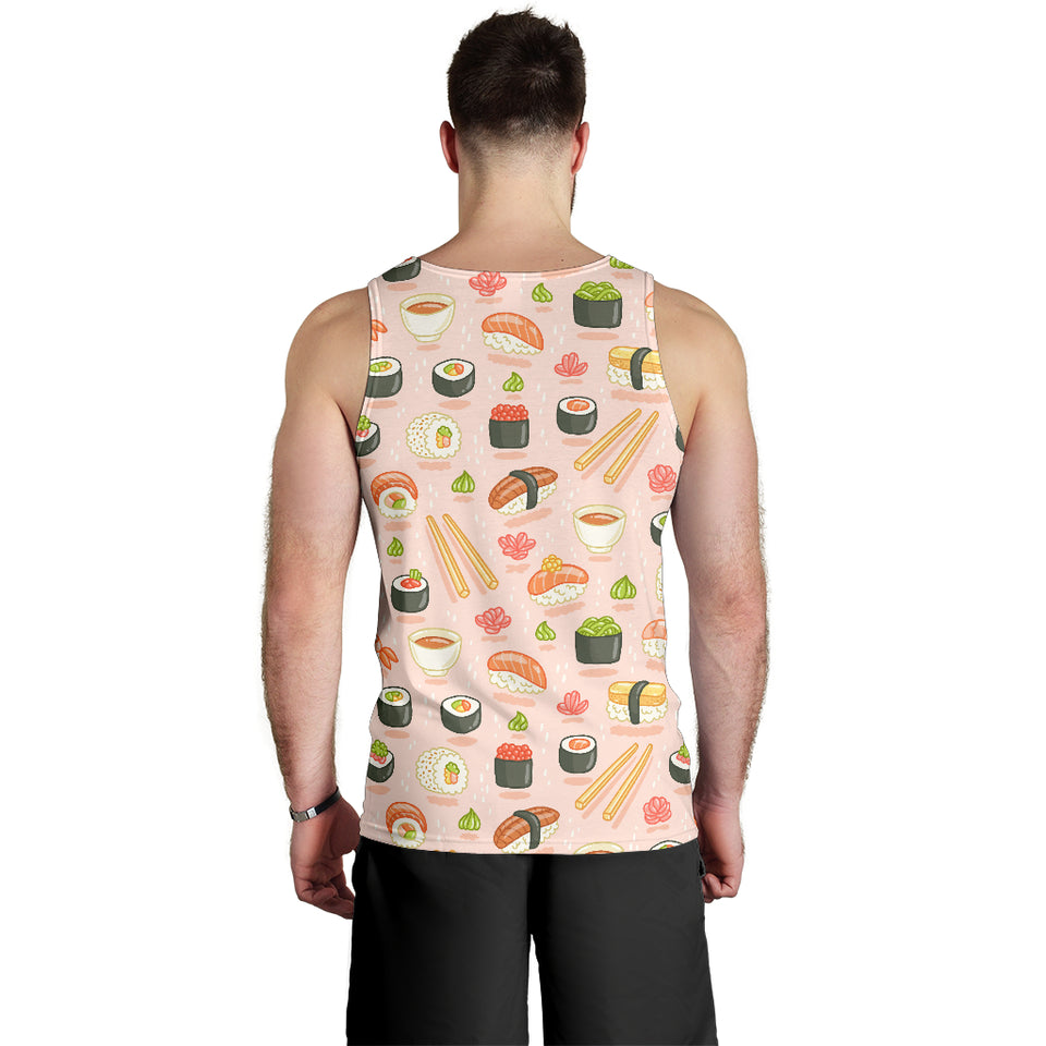 Sushi Pattern Background Men Tank Top