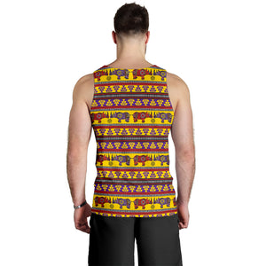 Rhino African Afro Dashiki Adinkra Kente Ethnic Motifs Men Tank Top