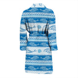 Dolphin Tribal Pattern background Men Bathrobe