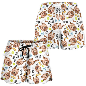 Yorkshire Terrier Pattern Print Design 05 Women Shorts