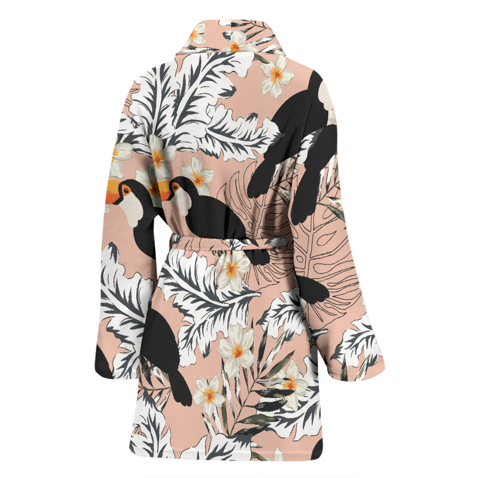 Toucan Theme Pattern Women Bathrobe