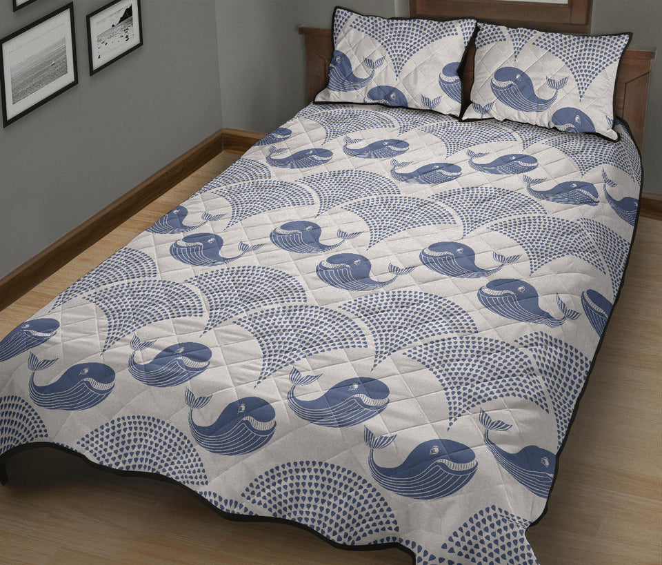 Whale Pattern Quilt Bed Set