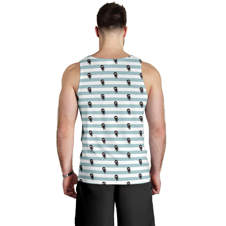 Ninja Pattern Stripe Background Men Tank Top