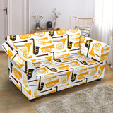 Saxophone Theme Pattern Loveseat Couch Slipcover