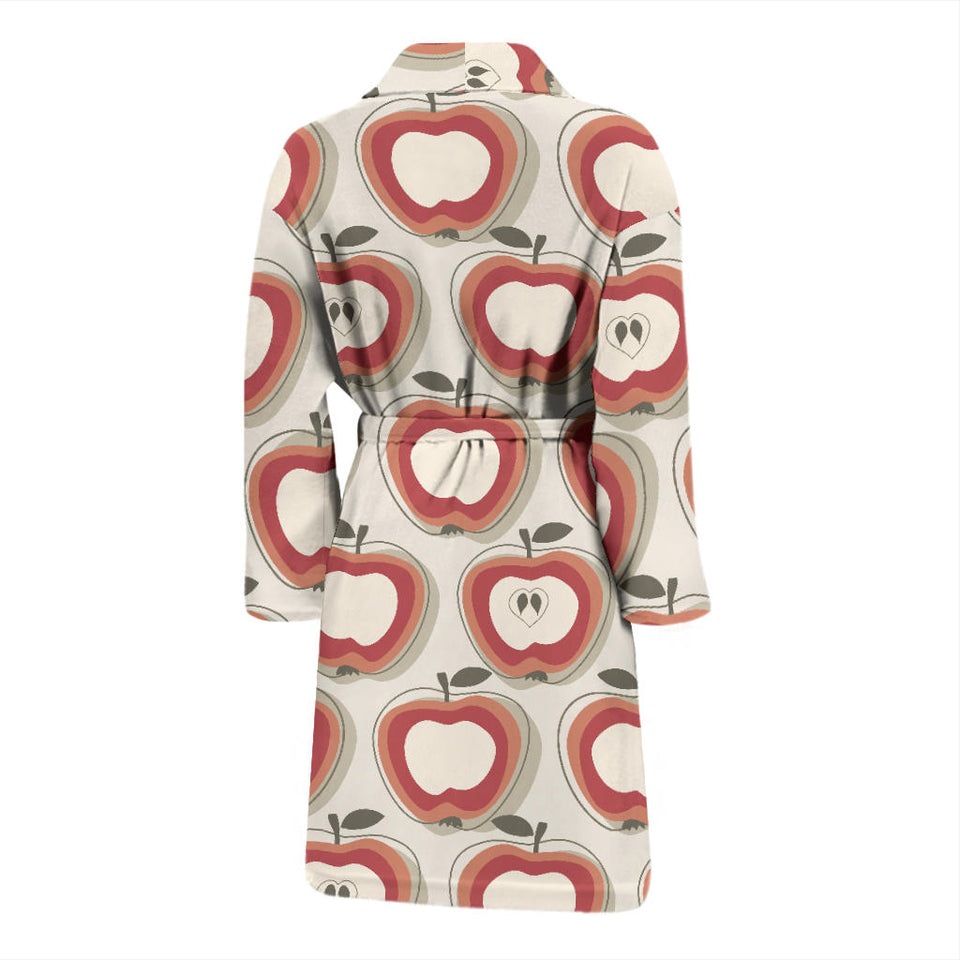 Red Apple Pattern Men Bathrobe