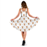 Yorkshire Terrier Pattern Print Design 03 Sleeveless Midi Dress