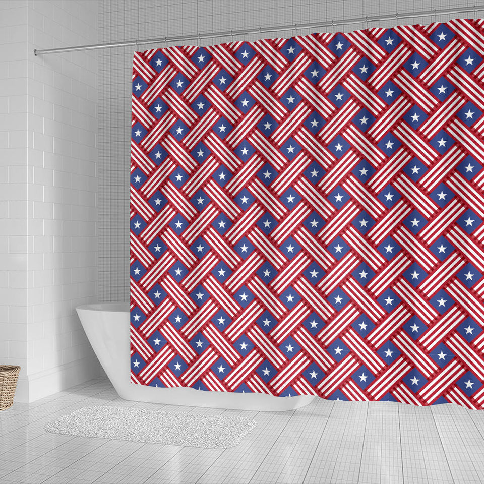 USA Star Stripe Pattern Shower Curtain Fulfilled In US