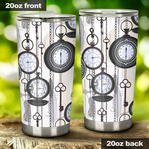 Vintage Clock Pattern Tumbler