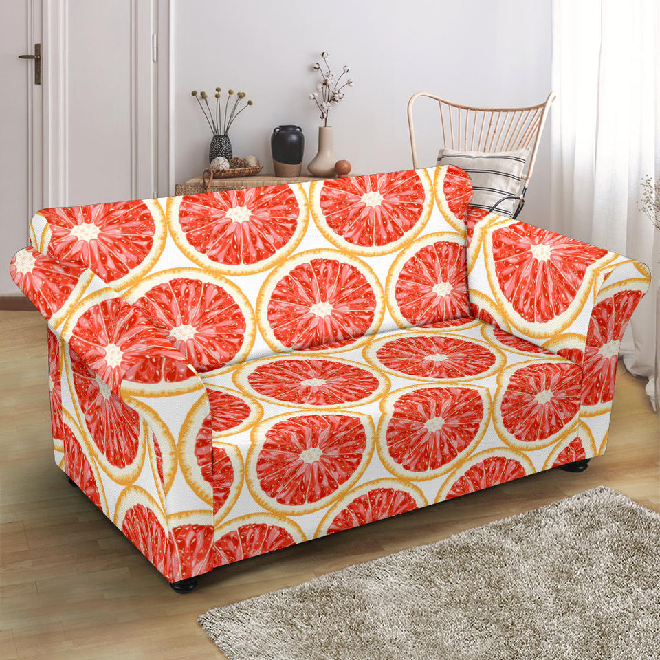 Sliced Grapefruit Pattern Loveseat Couch Slipcover