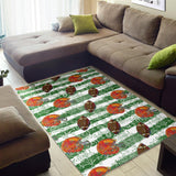 American Football Ball Helmet Pattern Area Rug