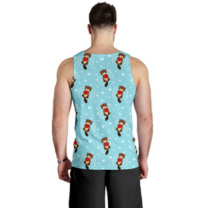 Otter Heart Pattern Men Tank Top