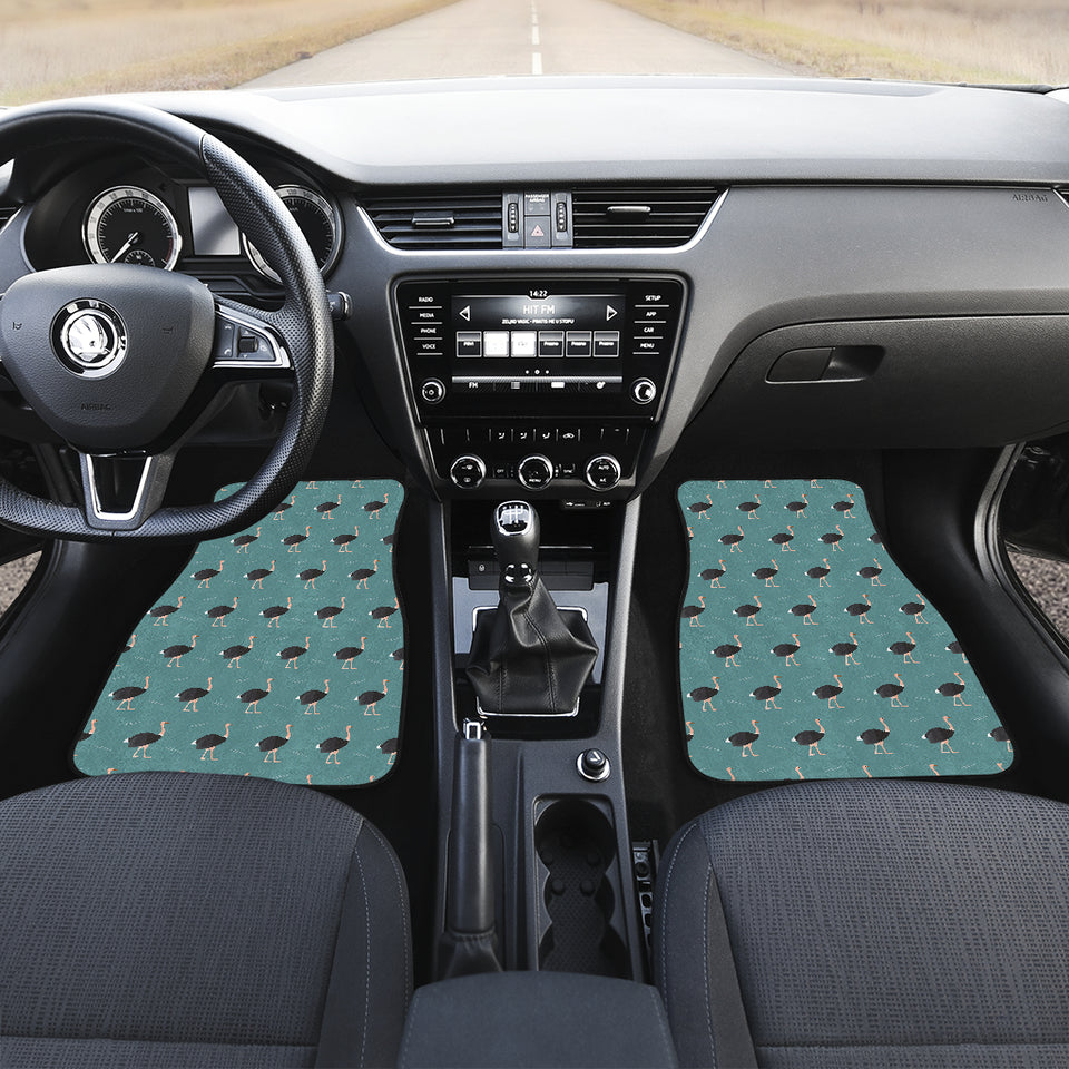 Ostrich Pattern Print Design 01 Front Car Mats