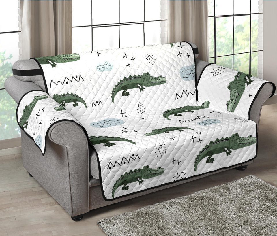 Crocodile Pattern Background Loveseat Couch Cover Protector