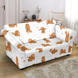 Pomeranian Yoga Pattern Loveseat Couch Slipcover