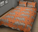 Rhino Pattern Theme Quilt Bed Set