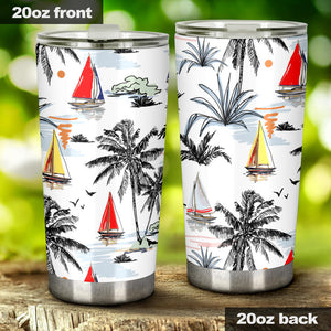 Sailboat Pattern Background Tumbler