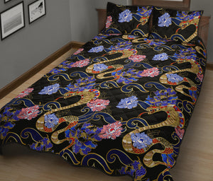 Snake Flower Pattern Quilt Bed Set