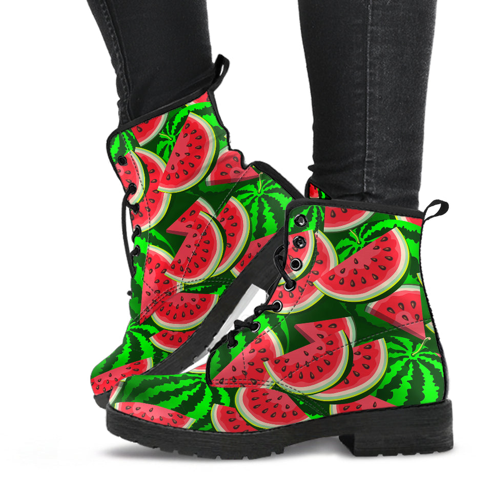 Watermelon Pattern Theme Leather Boots
