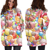 Candy Lollipop Pattern Women Hoodie Dress